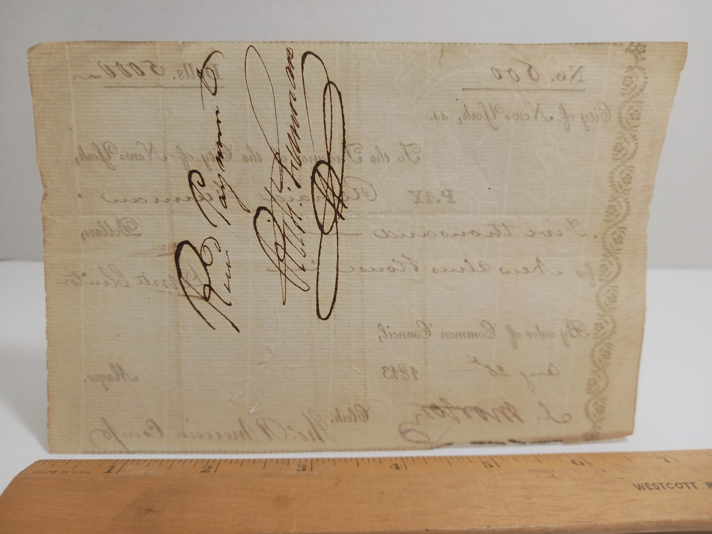 1813 DeWitt Clinton as NYC Mayor & Major General Jacob Morton Signed Funding for New Alms House, Richard Furman DS
