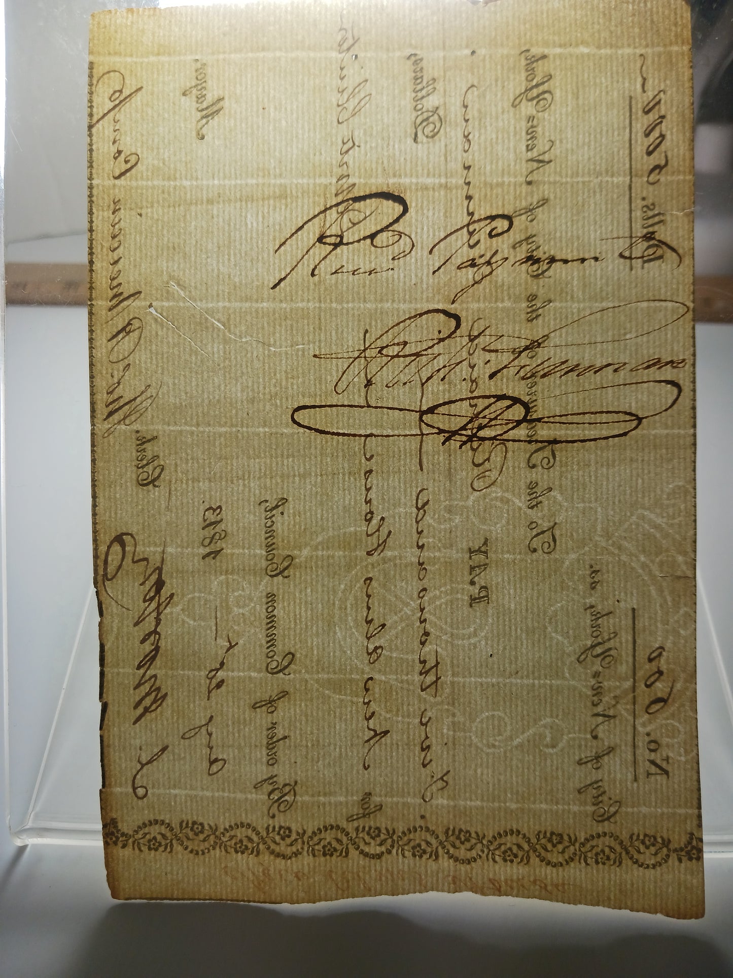 1813 DeWitt Clinton as NYC Mayor & Major General Jacob Morton Signed Funding for New Alms House, Richard Furman DS