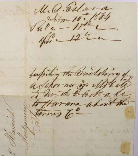 1864 CSA Blockade Runner Agent Letter, Steamship Donegal Captured by Union Navy & Plans to build new Blockade Runner