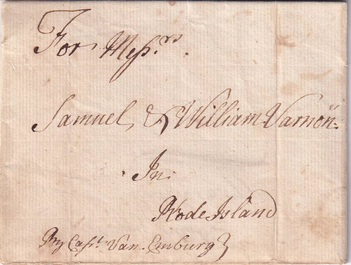 1773 Henry Guest ALS to Merchants Samuel & William Vernon, NJ to RI, West Indies, Jamaica Trade