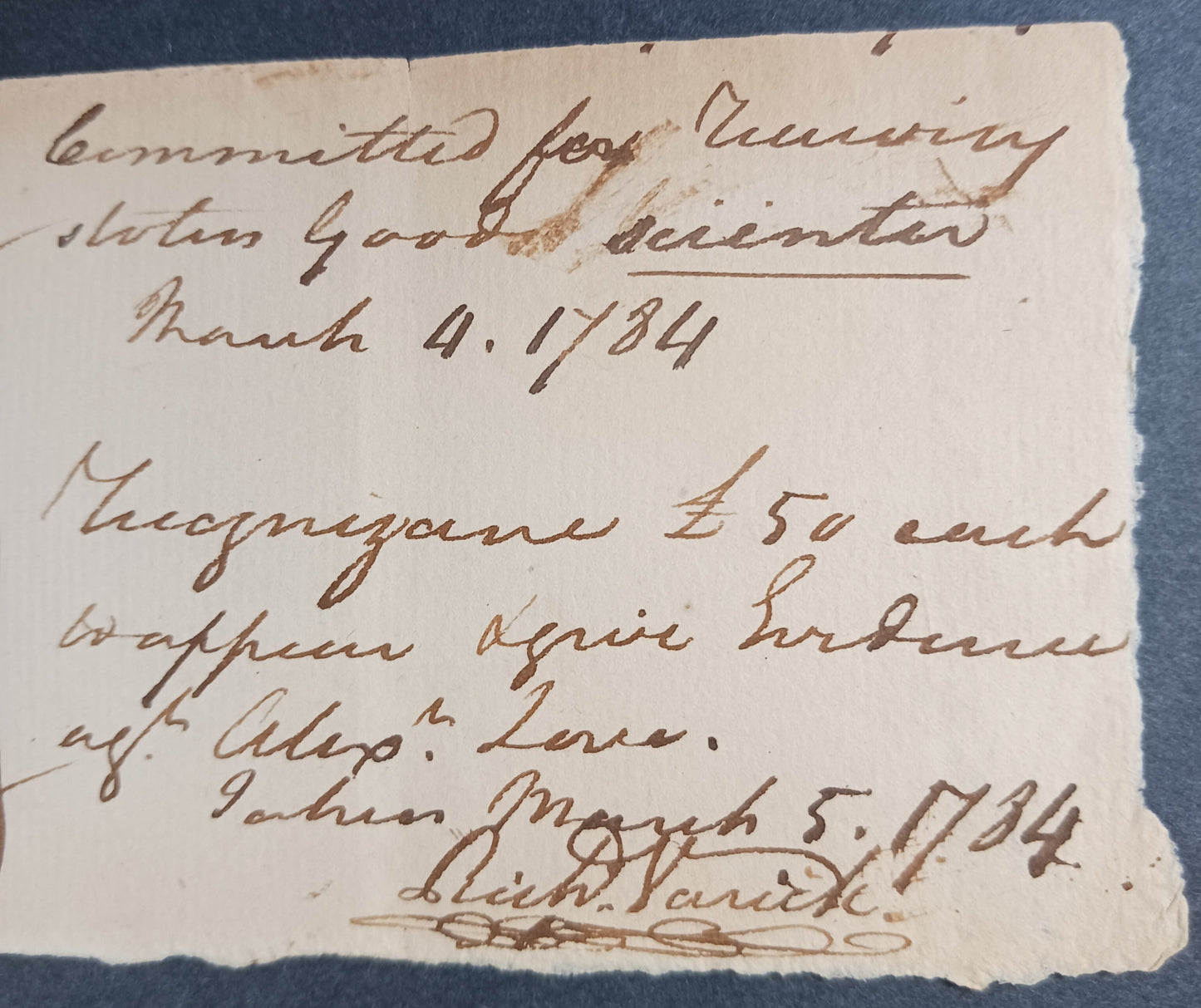 1784 Richard Varick Autograph DS