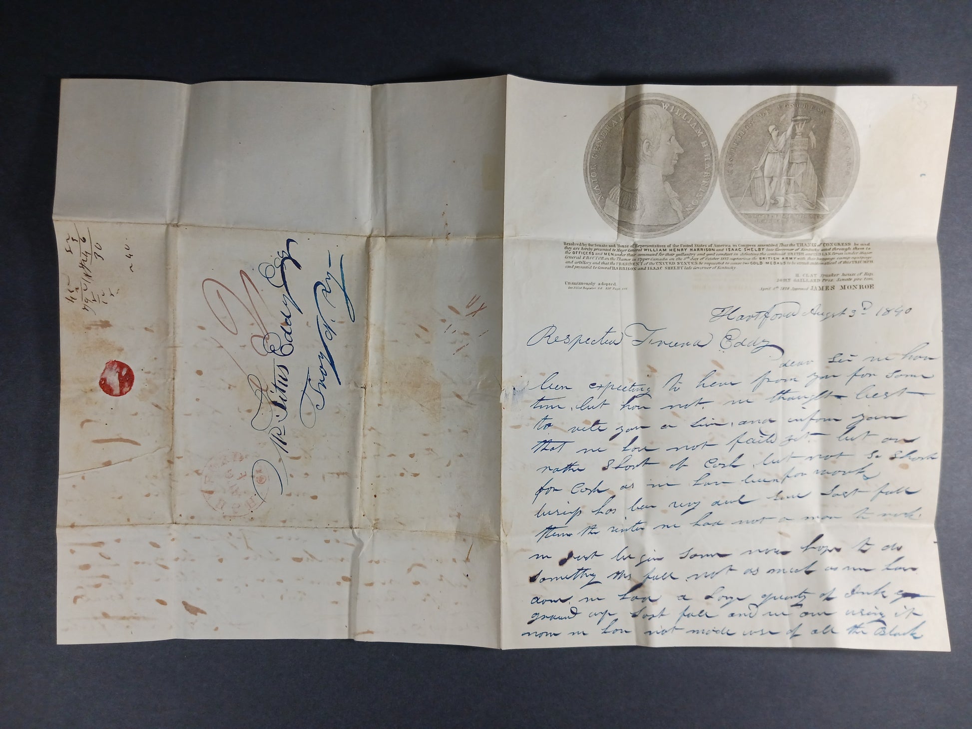 1840 US Currency Printing, William Henry Harrison