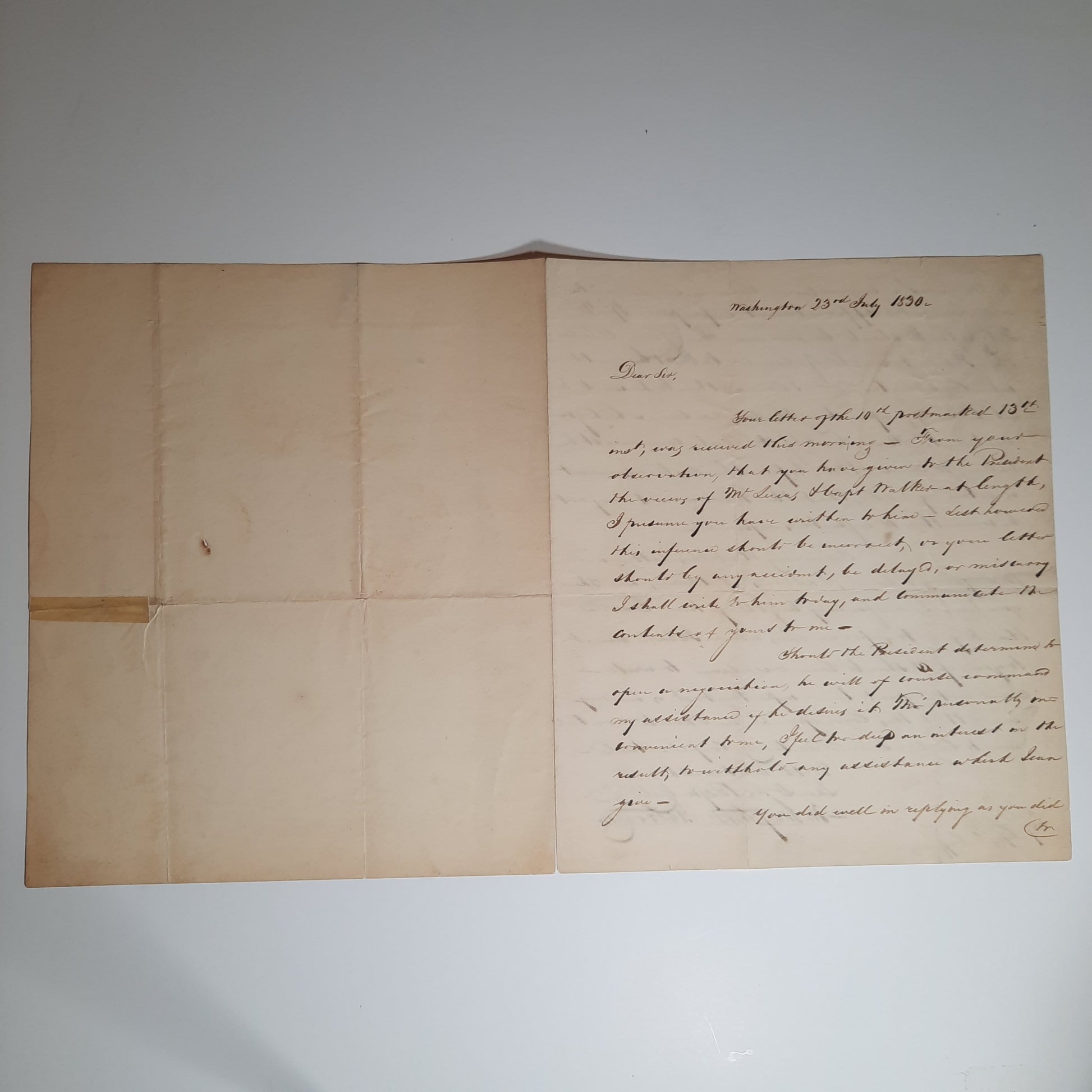 1830 Attorney General John MacPherson Berrien ALS to General John Coffee (Andrew Jackson)