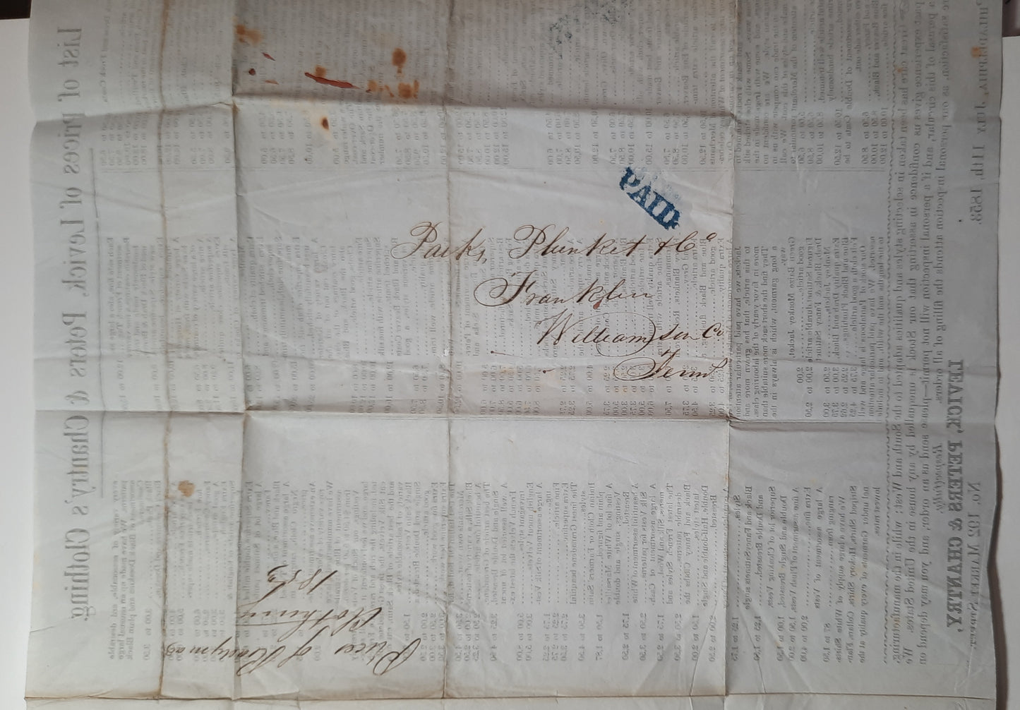 1853 Clothing Catalog
