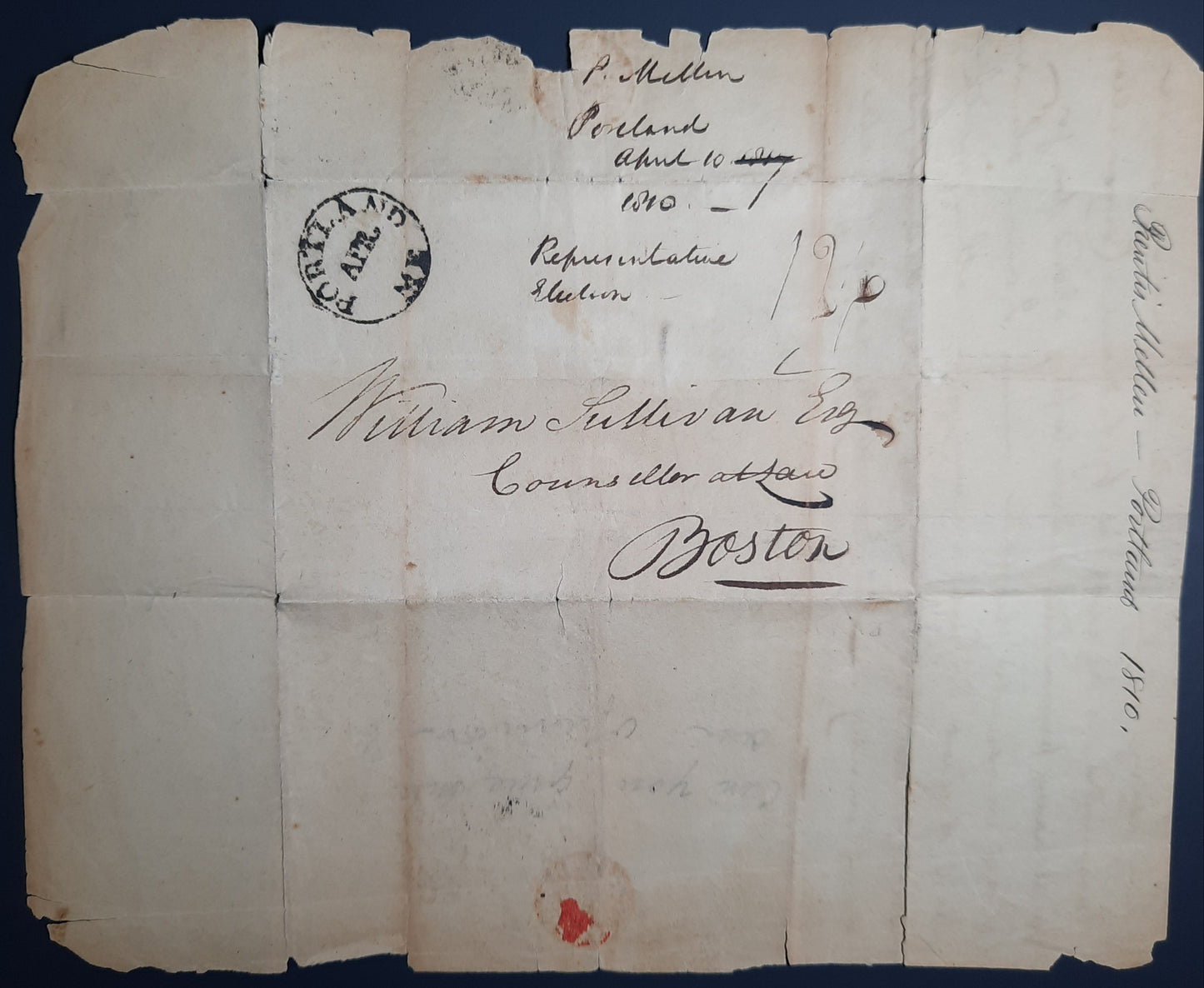 1810 Prentiss Mellen, Federalist US Senator, Abolitionist, 1st Maine Chief Justice, signed letter
