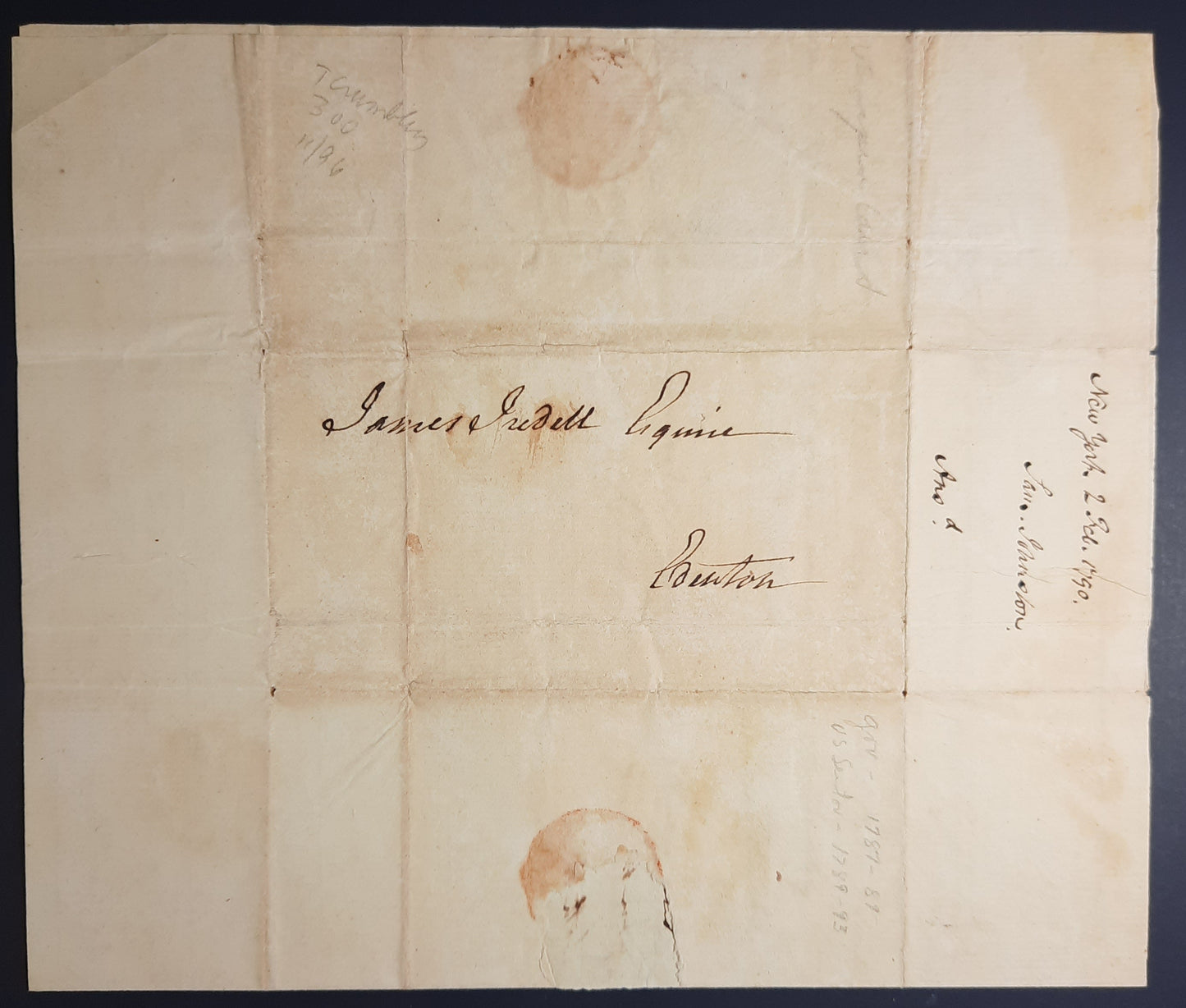 1790 1st NC US Senator Samuel Johnston signed letter to James Iredell
