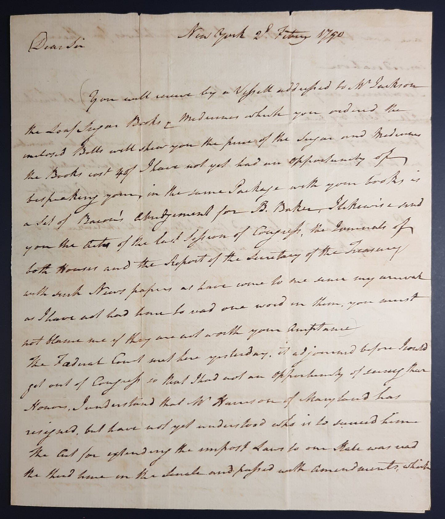 1790 1st NC US Senator Samuel Johnston signed letter to James Iredell