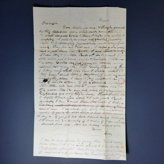Andover, Massachusetts MS CDS, Paid 18 3/4 rate Essex Co. folded letter Buffalo, NY