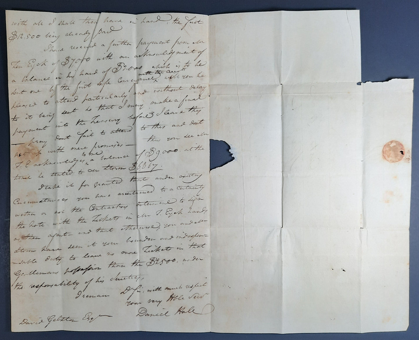 1804 NY Federalist Daniel Hale signed letter ALS