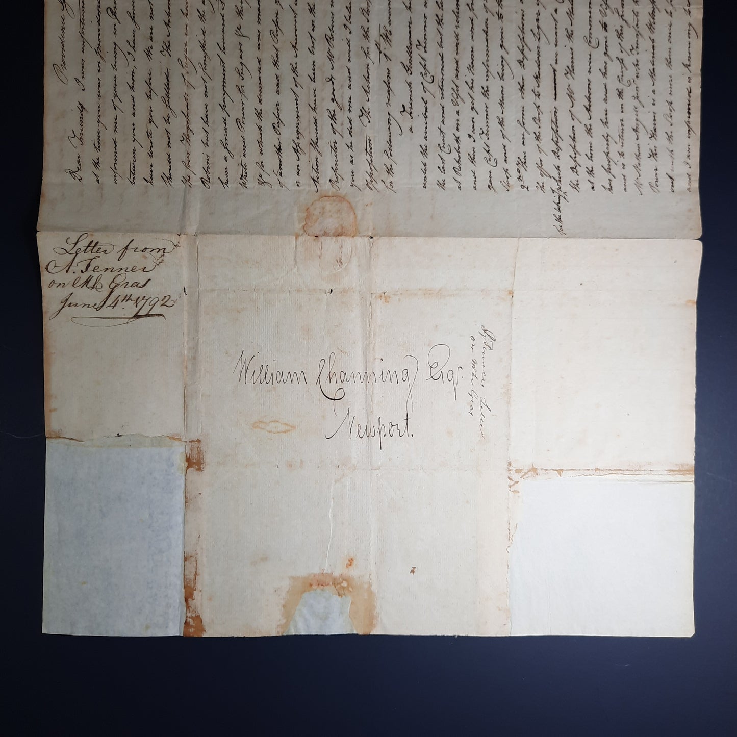 1792 Anti-Federalist Rhode Island Governor Arthur Fenner Signed Letter