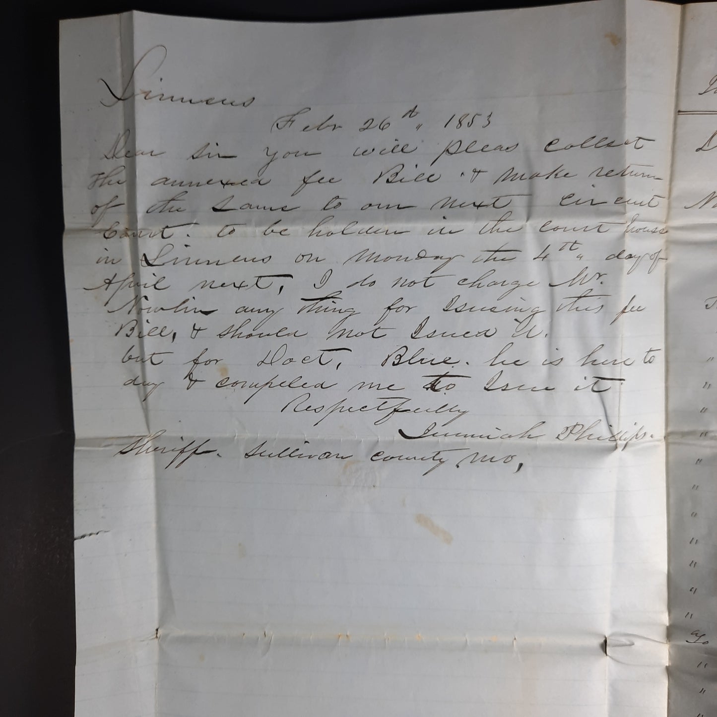 1853 Linneus Missouri Divorce