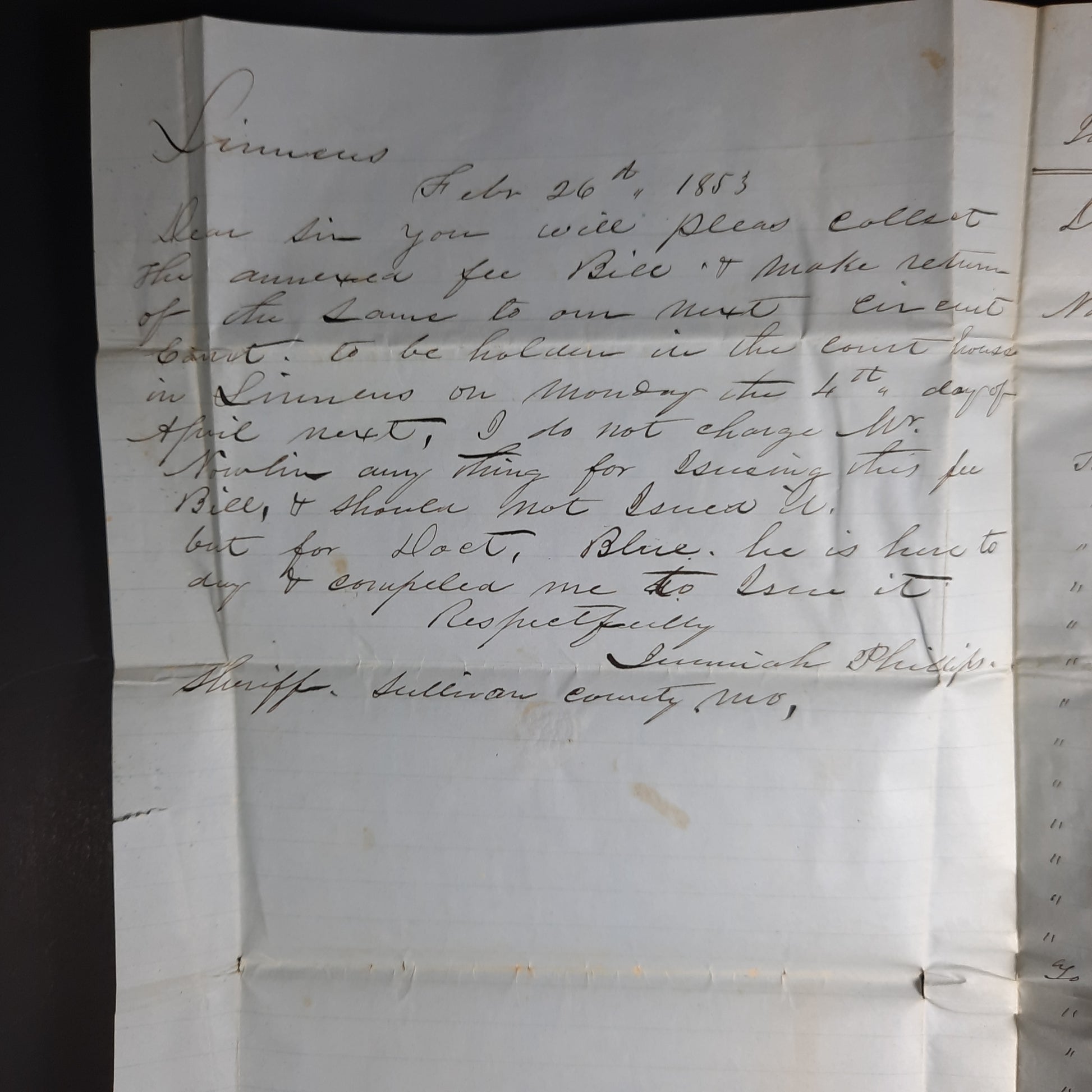 1853 Linneus Missouri Divorce