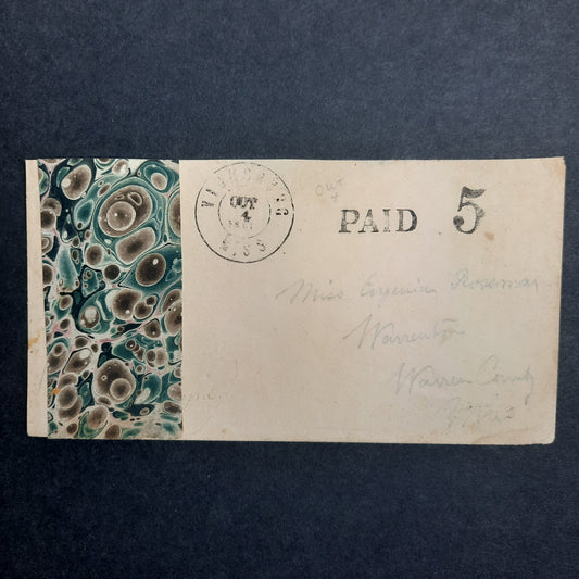 1861-2 Confederate States Vicksburg MS Double Circle Paid 5 decorated cover