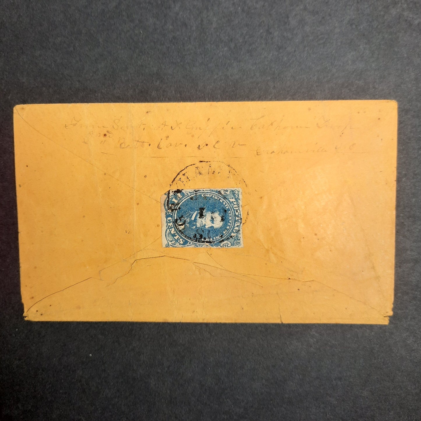 1862 Confederate States Cover Sgt. Griffin South Carolina Cavalry SC# 4