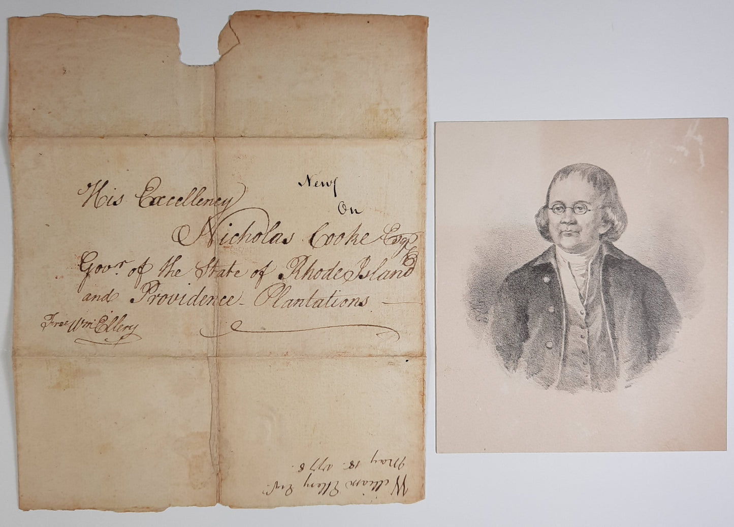 1778 William Ellery, Declaration of Independence Signer, Wartime Autograph, Free Frank, Public Service