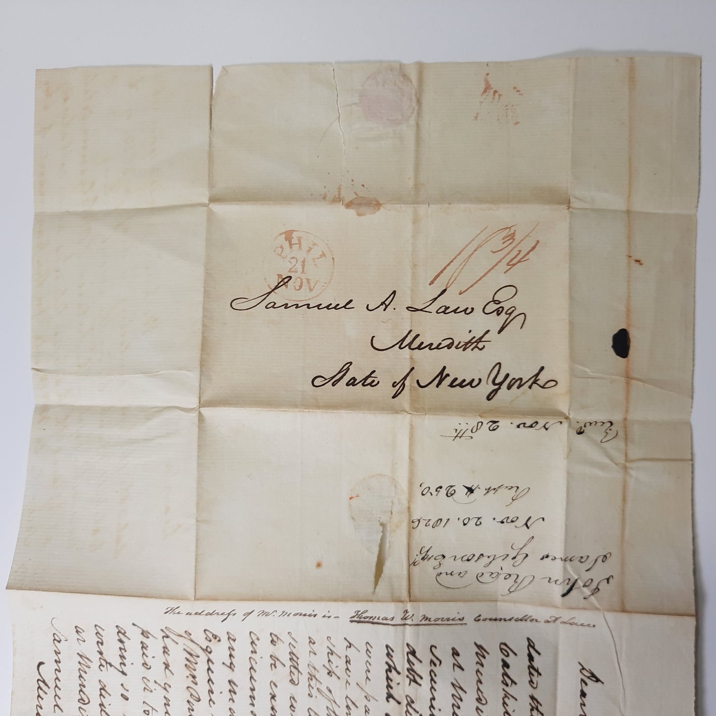 1826 John Read, James Gibson ALS, signed letter regarding Declaration of Independence Signer George Clymer Estate