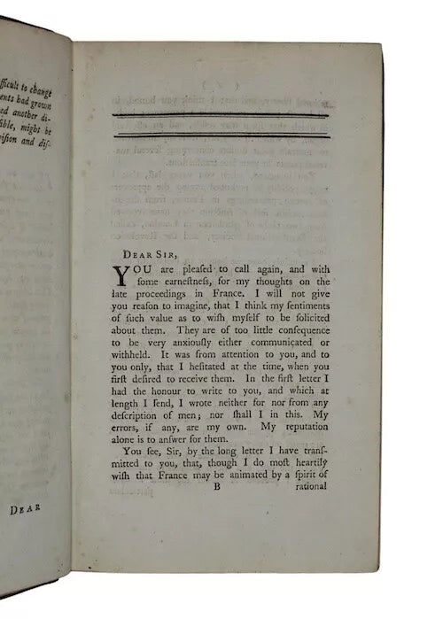 1790 Reflections on the Revolution in France, Edmund Burke, 3rd edition, 5th impression, 1st year printed