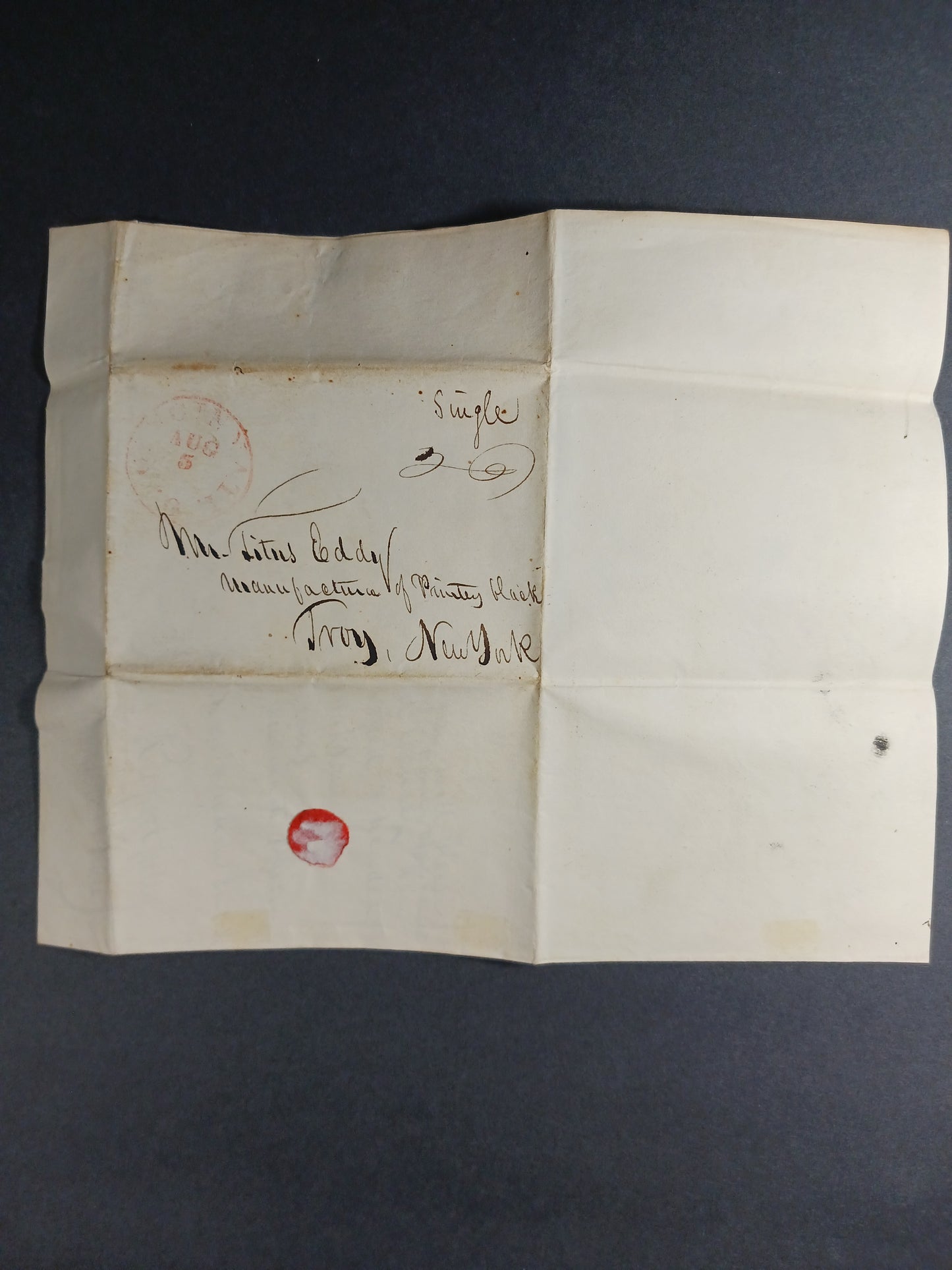 1844 Doolitle & Munson Engravers, autograph letter signed to Titus Eddy, (US Currency) Printer's Black Mfr, Cincinnati Post Office engraving