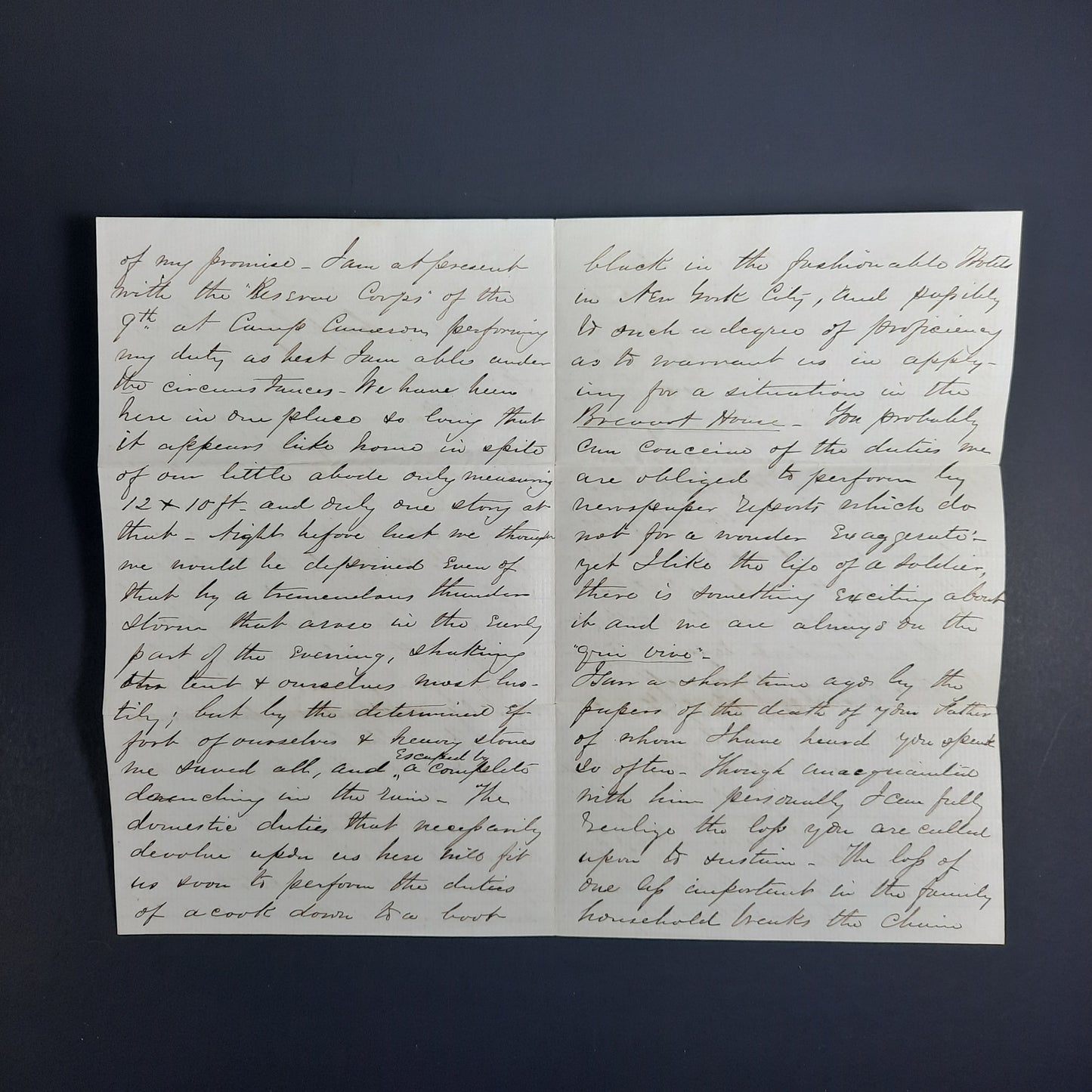 1861 July 12 Bankson Morgan letter, 9th New York Volunteers, Hawkins Zouaves Civil War ALS w Stephen Baker's Congressional free frank