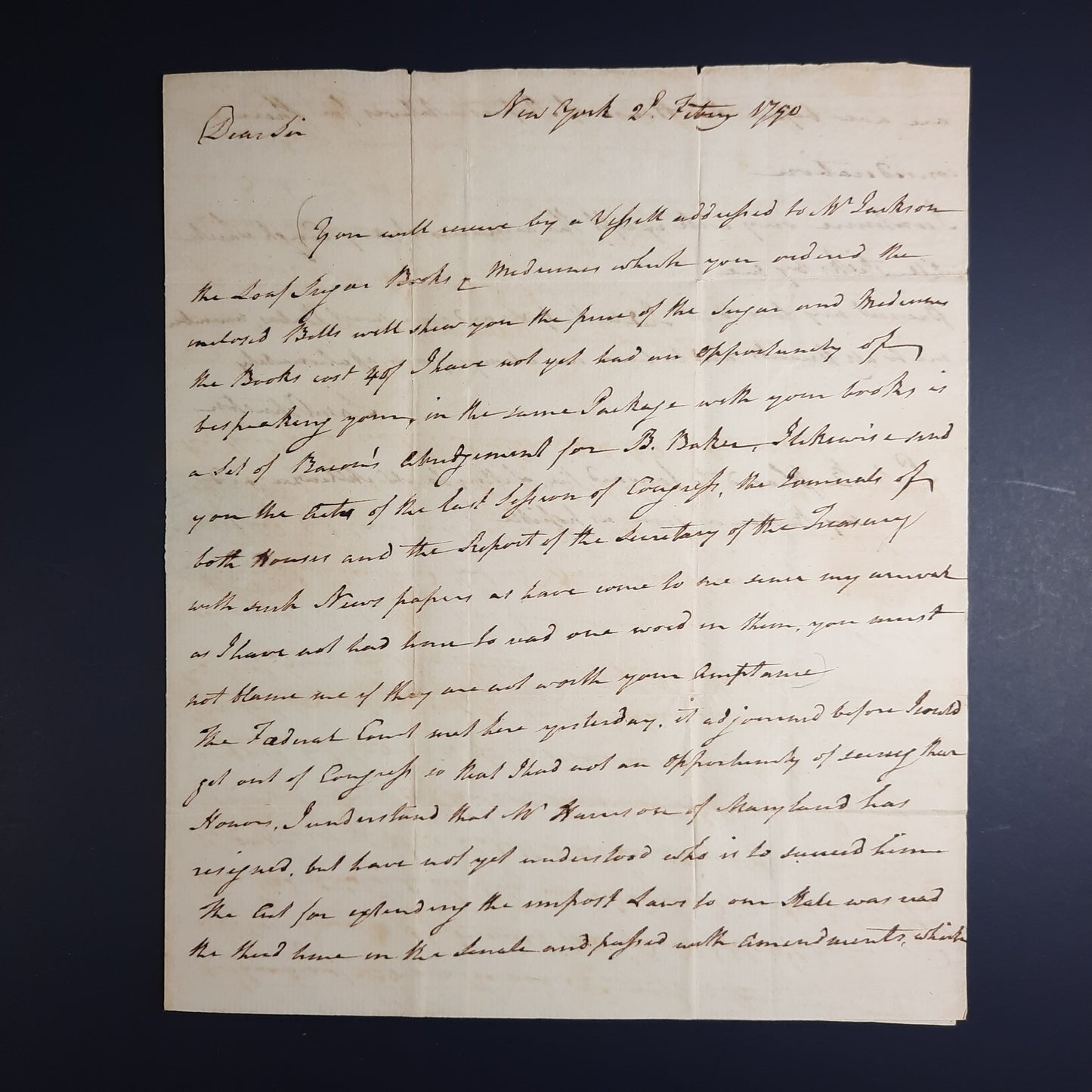 1790 1st NC US Senator Samuel Johnston signed letter to James Iredell re Supreme Court opening, nominated by Washington 6 days later