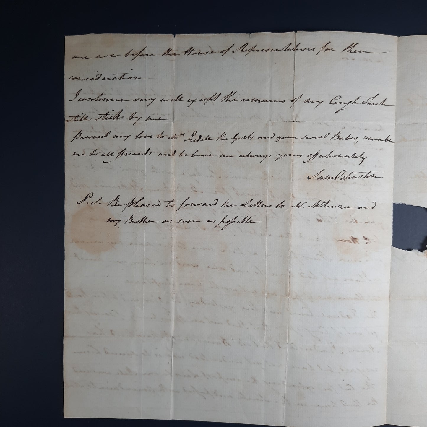 1790 1st NC US Senator Samuel Johnston signed letter to James Iredell re Supreme Court opening, nominated by Washington 6 days later