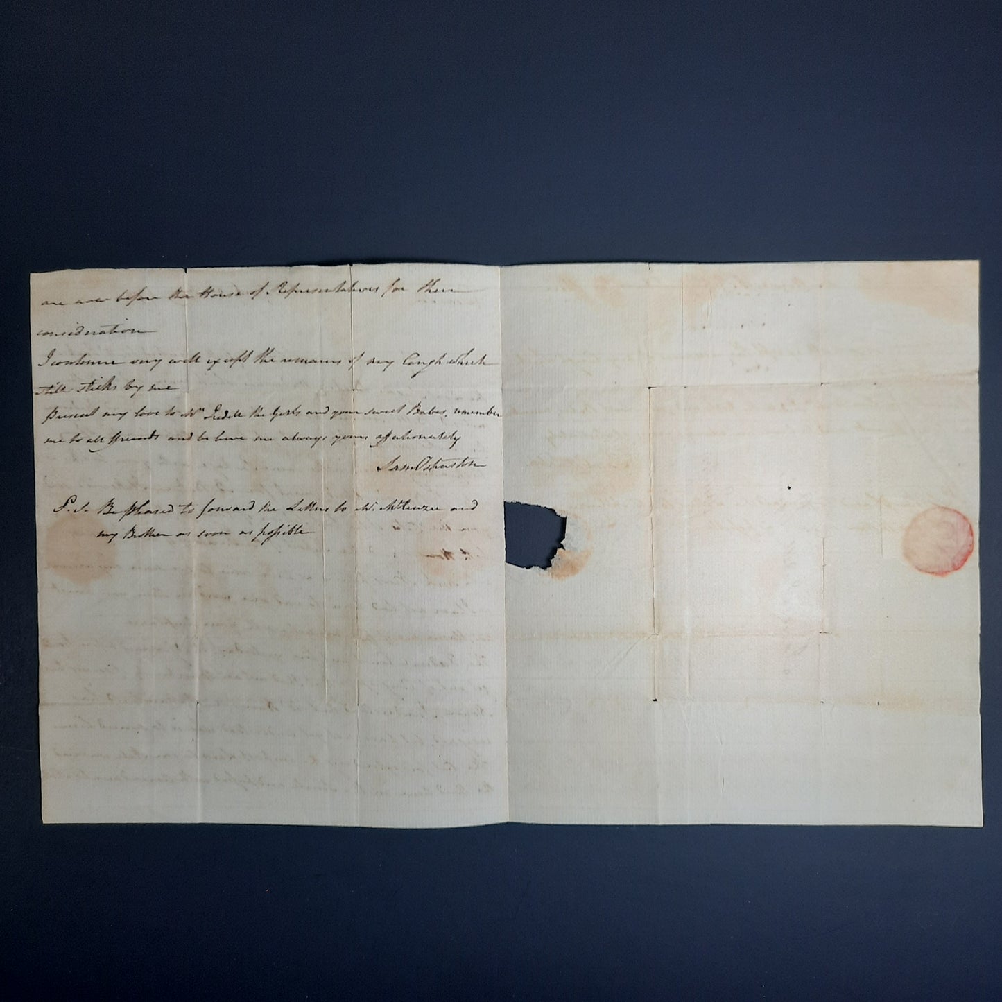 1790 1st NC US Senator Samuel Johnston signed letter to James Iredell re Supreme Court opening, nominated by Washington 6 days later