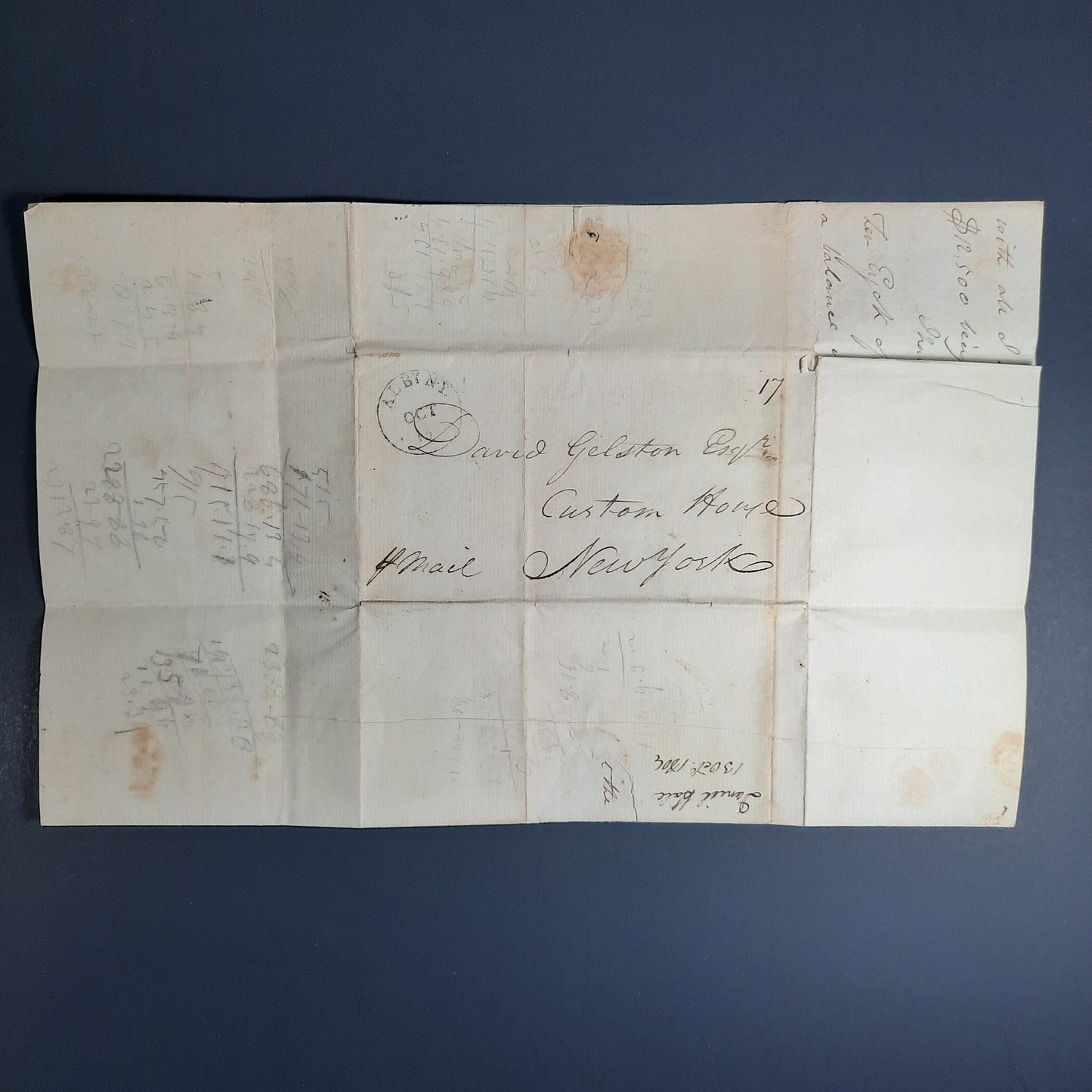 1804 NY Federalist Daniel Hale signed letter ALS w Albany CDS cover to David Galston US Custom House