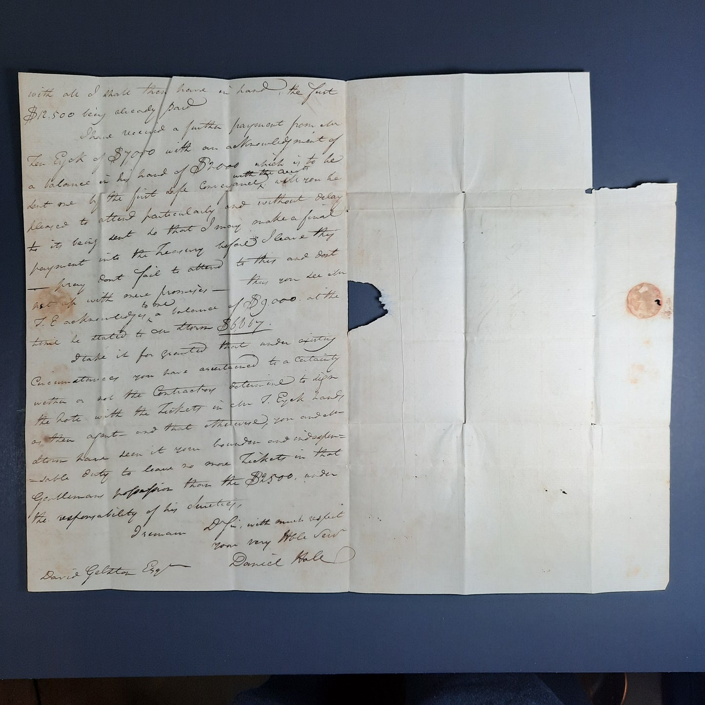 1804 NY Federalist Daniel Hale signed letter ALS w Albany CDS cover to David Galston US Custom House