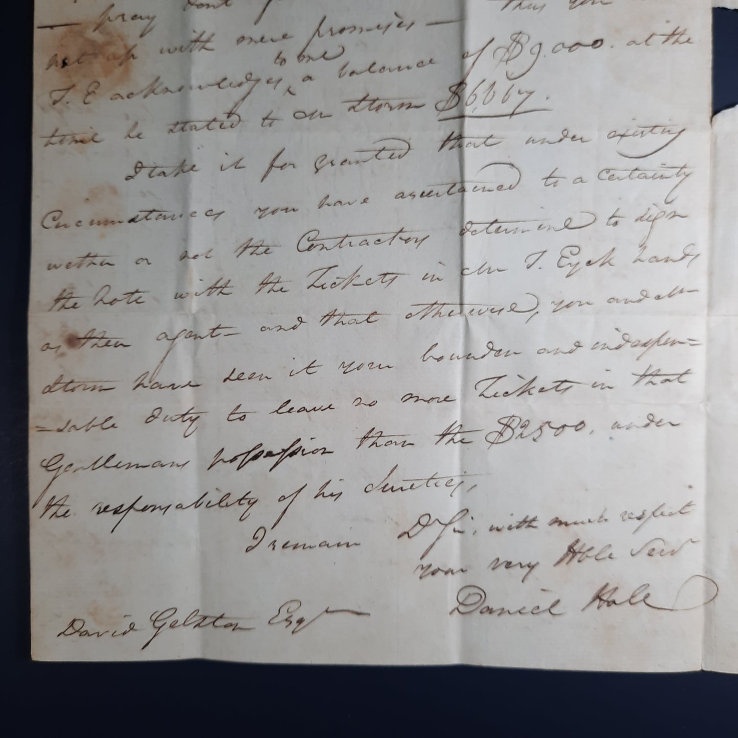 1804 NY Federalist Daniel Hale signed letter ALS w Albany CDS cover to David Galston US Custom House