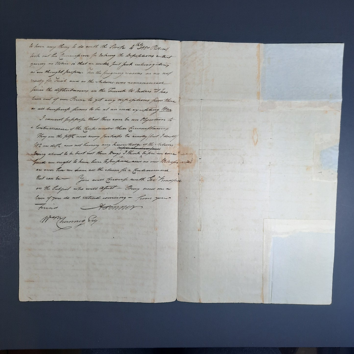 1792 Anti-Federalist Rhode Island Governor Arthur Fenner signed 2 page letter to US Attorney William Channing