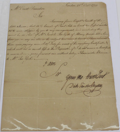 1773-1774 Dirk Vanderheyden to Evert Bancker