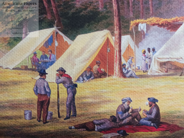 Confederates in Camp, 1862 8x10 Canvas Reproduction, 3d Kentucky Infantry CSA, Conrad Wise Chapman Oil Painting