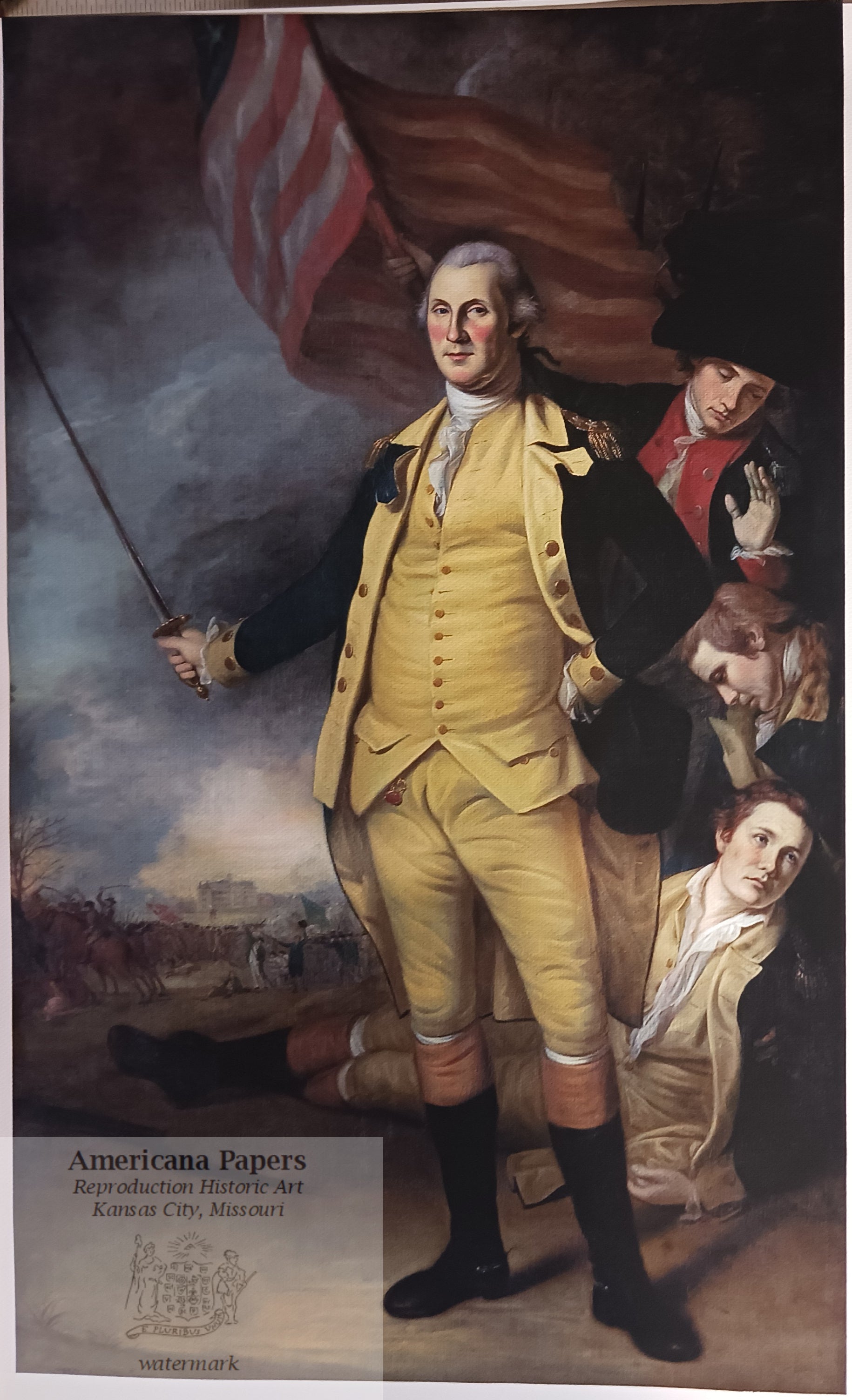 Canvas Print, Wall Art, Antique Artwork Reproduction, 18x24 Inch, Washington at Cannon by Charles Willson store Peale, ca. 1779-81