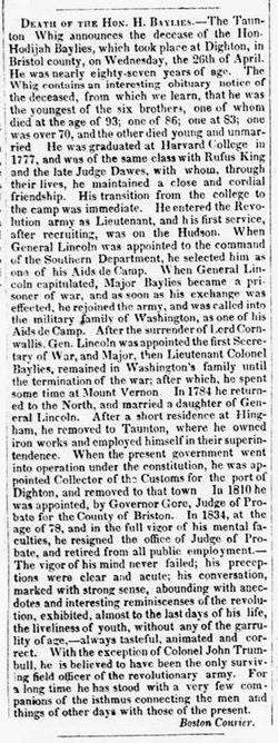 1801 Hodijah Baylies (Aide-de-Camp to Generals George Washington & Benjamin Lincoln) Signed, American Citizenship Samuel Gilbert Hathaway Document