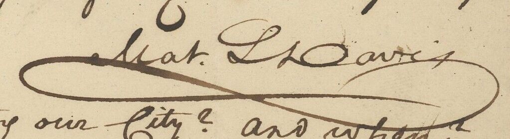 1815 Matthew L. Davis, Autograph Signed Letter, Publisher & Aaron Burr Biographer