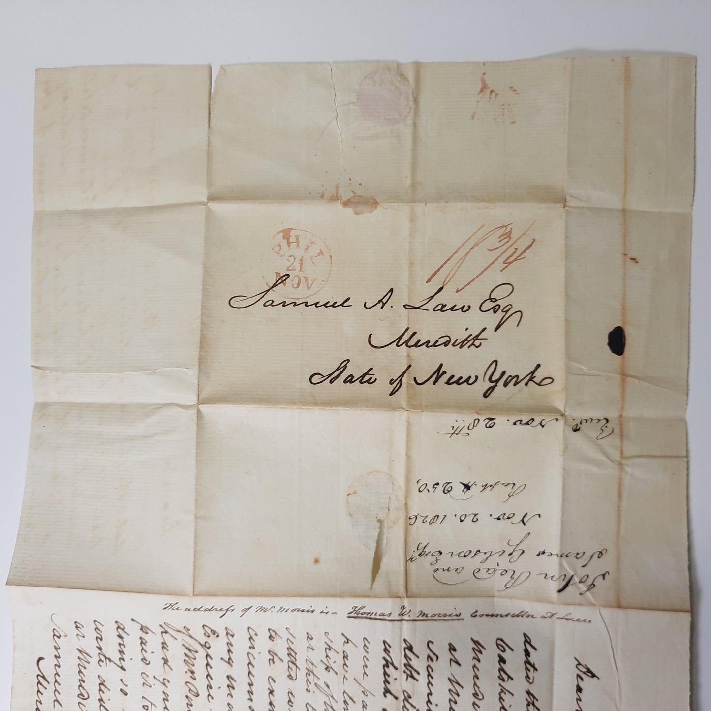 1826 John Read, James Gibson ALS, double signed letter regarding estate of Declaration of Independence Signer George Clymer