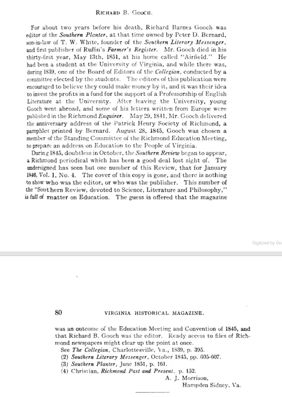 1839 ca. Asst Postmaster General Robert Johnston free frank to Collegian Editor Richard B. Gooch, University of Virginia Charlottesville