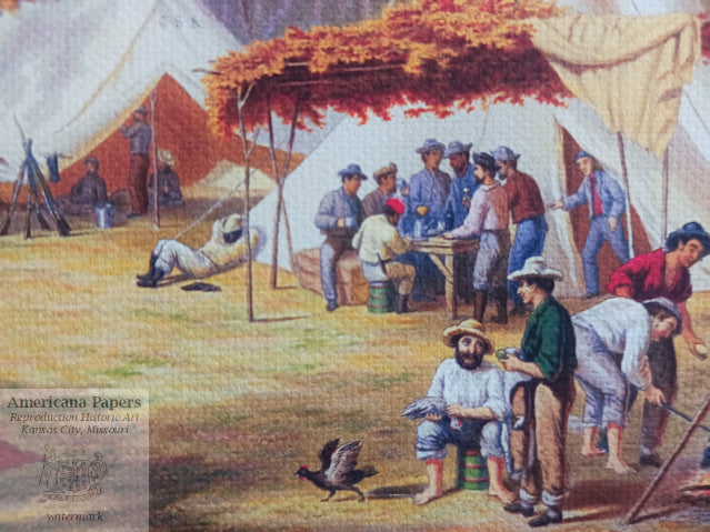 Confederates in Camp, 1862 8x10 Canvas Reproduction, 3d Kentucky Infantry CSA, Conrad Wise Chapman Oil Painting