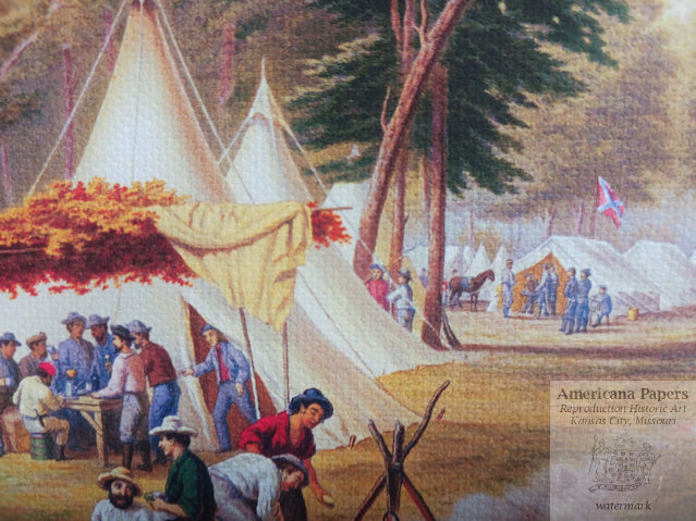 Confederates in Camp, 1862 8x10 Canvas Reproduction, 3d Kentucky Infantry CSA, Conrad Wise Chapman Oil Painting