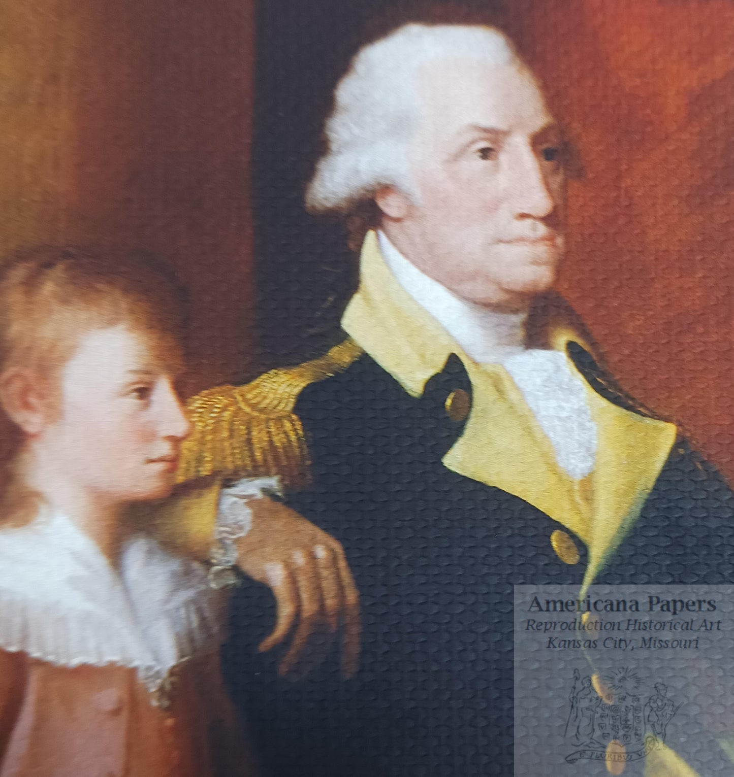 Canvas Print George & Martha Washington Family Edward Savage 1796 Oil Painting 8.5 x 11