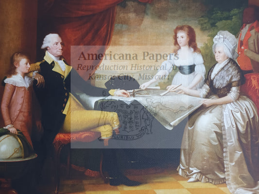 Canvas Print George & Martha Washington Family Edward Savage 1796 Oil Painting 8.5 x 11