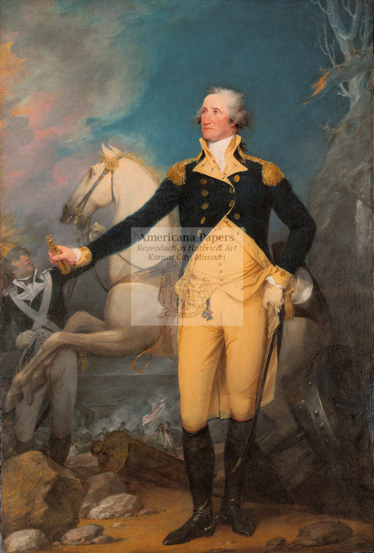 Canvas Print General George Washington at Trenton 11x16 by John Trumbull 1792 Oil Painting